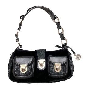 Blumarine limited edition crystal sequins velvet mini bag made in Italy